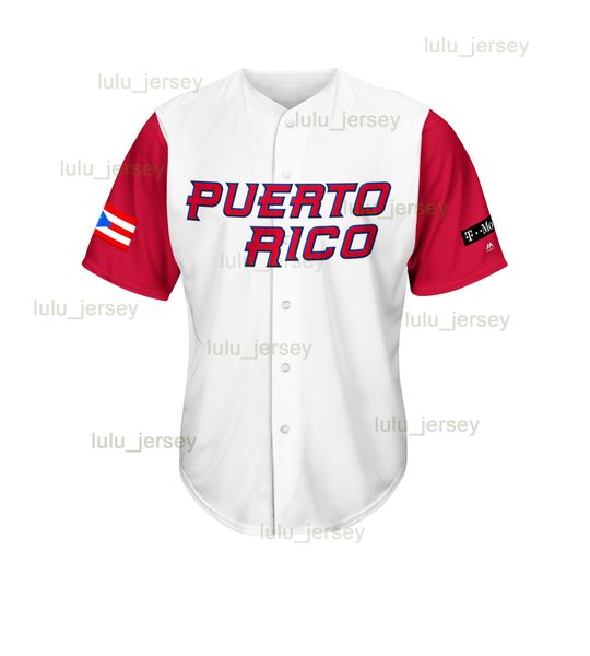 

custom baseball jersey 2023 world puerto rico shirts printed personalized name number uniforms for men women youth, Blue;black