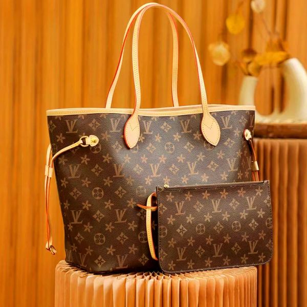 

2023 2pcs set women leather handbag designer lady clutch purse retro shoulder