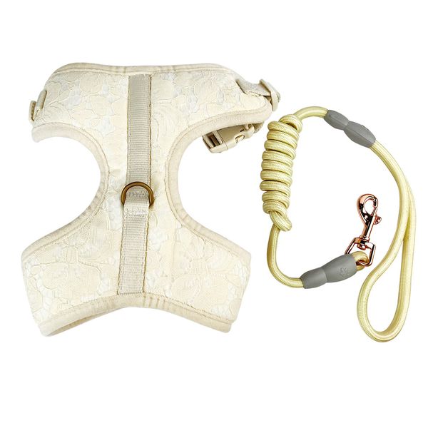 

No Pull Floral Pattern Dog Harness- Lightweight and Soft Dog Harness, Adjustable Small Dog Harness and Leash Set, with Dog Leash, Suitable for Puppy Small and  Dog
