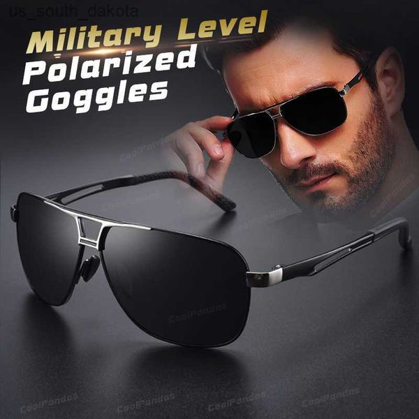 

aluminum magnesium square polarized pchromic sunglasses men sun glasses military safety driving oculos de sol masculino l230523, White;black