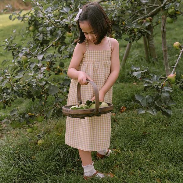 

girl's dresses girls floaty yellow dress 2023 summer new cotton children's casual loose holiday r230612, Red;yellow