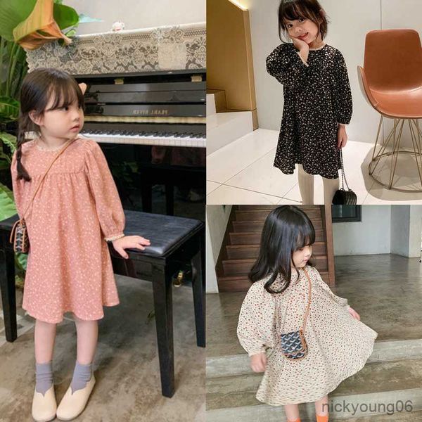 

girl's dresses girls floral print dress spring and autumn new children's breathable princess r230612, Red;yellow