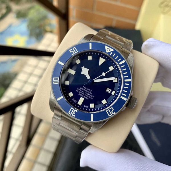 

designer pelagos movement watch luxury watches yuhj with mechanical movement black dial date wristwatch stainless steel strap with box, Slivery;brown