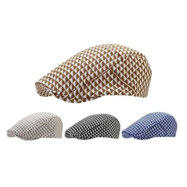 

berets spring 2023 polyester print news boy's plain hat male and female painter beret g220612, Blue;gray