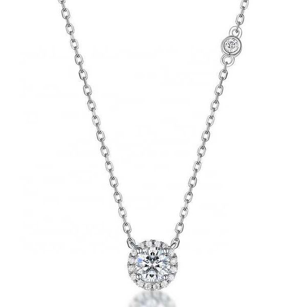 

customizable lady luxury moissanite necklace 925 sterling silver necklace