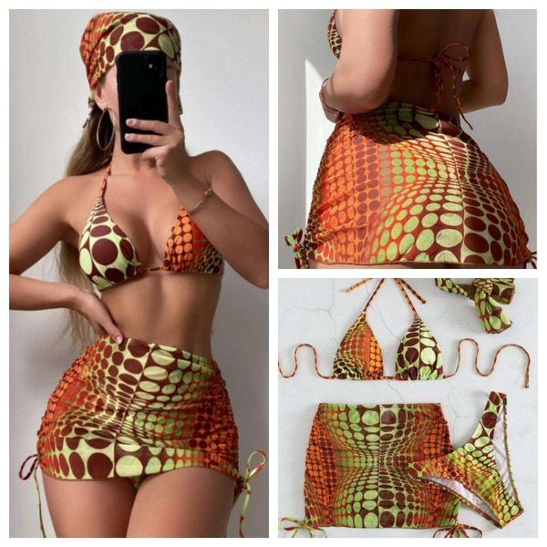 

russian drawstring bikinis mesh three piece set beach sun protection bikini for women, White;black