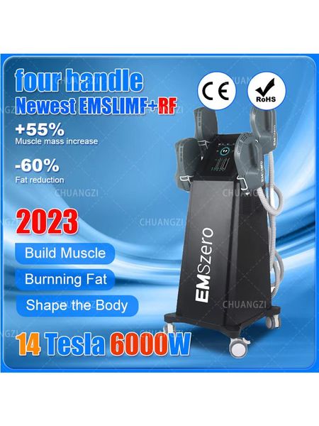 

14 tesla emszero muscle stimulation building machine 6000w dls emslim body scuplt fat removal body contouring 5 handles
