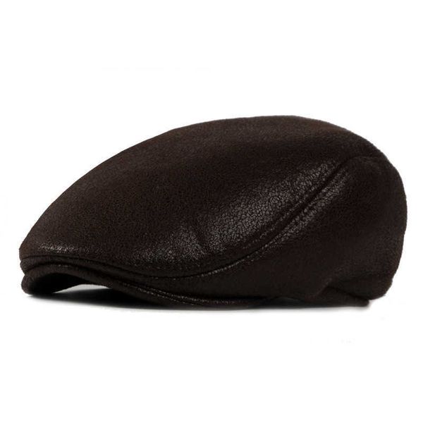 

berets winter pu solid newsboy flat nail hat male female painter beret 117 g220612, Blue;gray