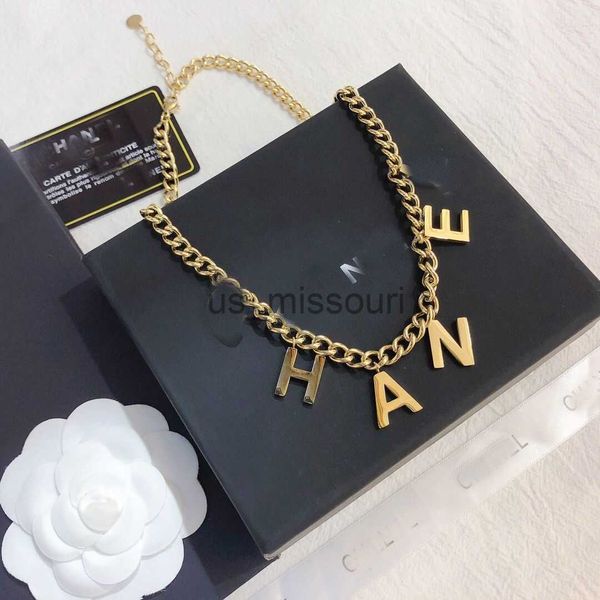 

pendant necklaces 23ss fashionable 18k gold plated stainless steel necklaces chain choker letter pendant statement fashion womens necklace w, Silver