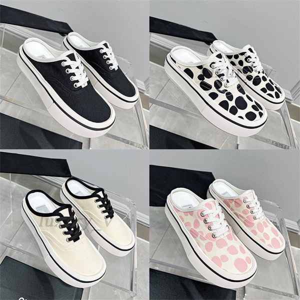 

designer casual shoes women thick soled sneakers black white modern canvas shoe cute round toes platform sneakers 2023