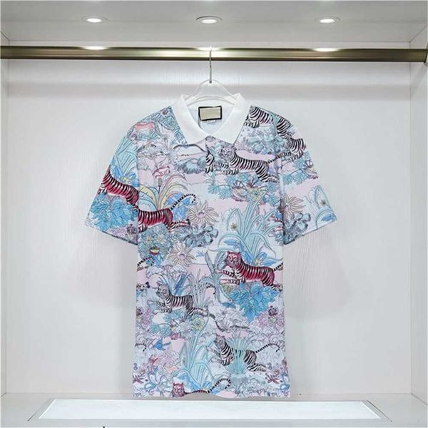 

2023 summer polos fashion embroidery mens polo shirts classic tiger pattern t shirt men women high street casual tee multi colors 51e7, White;black