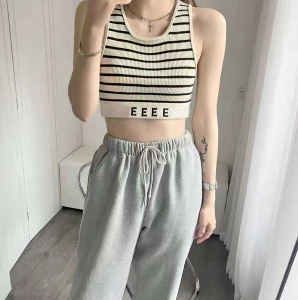 

womens clothes crop knits tee designer tank women clothing fashion letter print summer sleeveless pullover vest casual camis streetwear fas, White