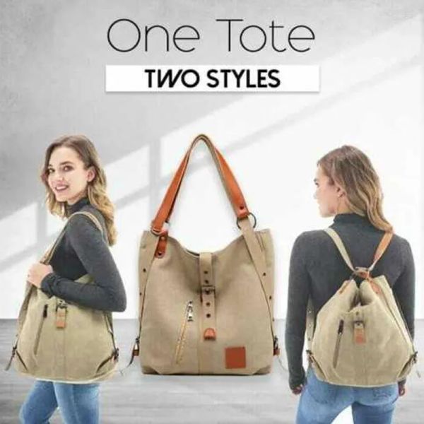 

evening bags women canvas dual purpose bag multifunctional satchels large capacity handbag shoulder backpack anti theft schoolbag travel