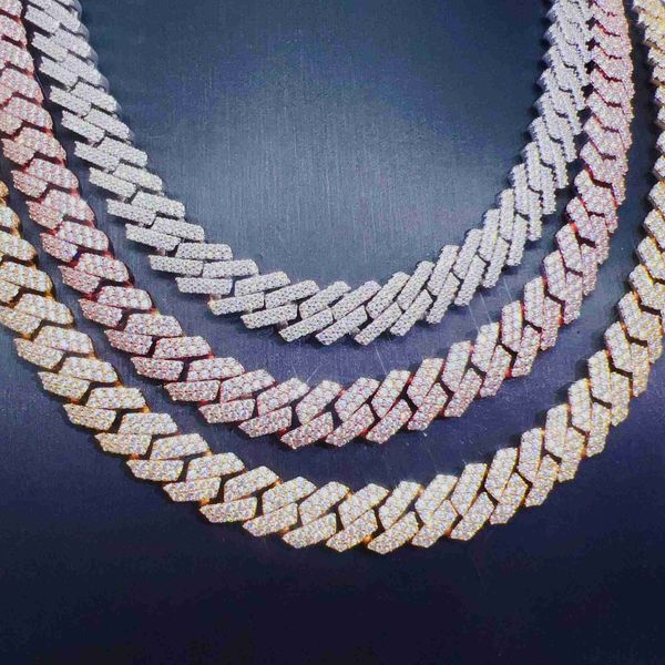 

hip hop fine jewelry 925 sterling silver rose gold cuban chain necklace 10mm cuban link chain