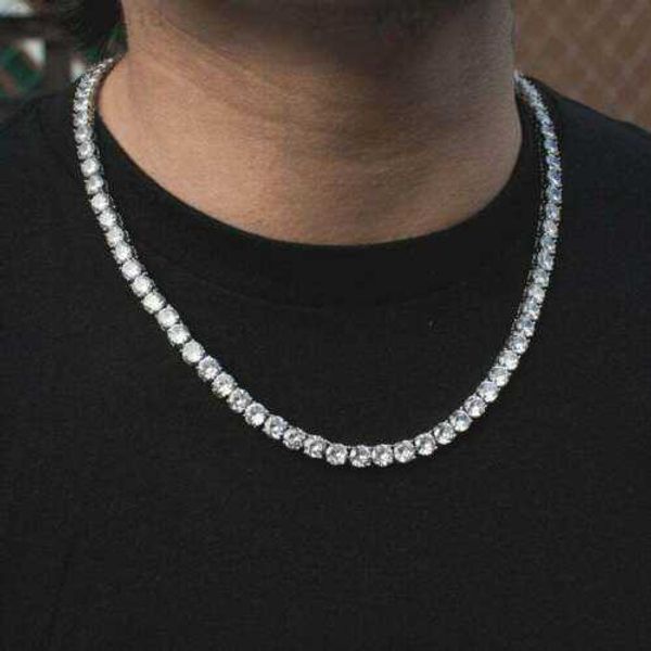 

kibo gems 3mm/4mm/5mm 925 sterling silver moissanite diamond iced out moissanite tennis chain necklace