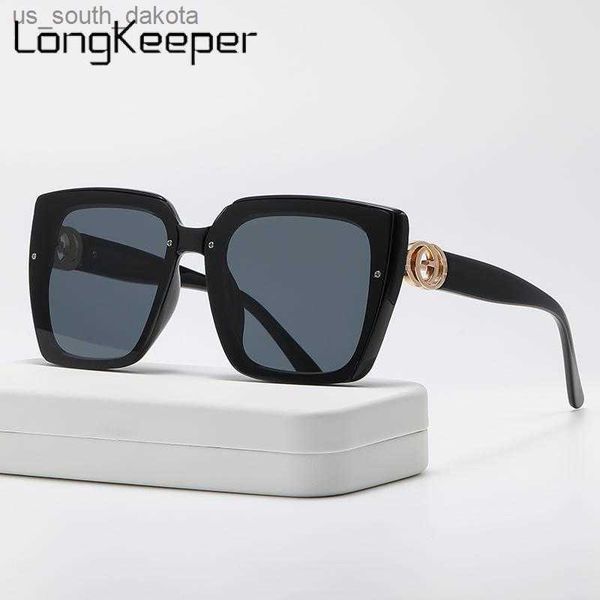 

long keeper 2023 vintage trending y2k sunglasses oversized men women vintage square fashion sun glasses male female shades uv400 l230523, White;black