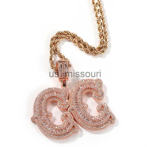 

pendant necklaces custom name pendant 18k gold plated hip hop necklace iced out bling az letters for stylish jewelry j230612, Silver