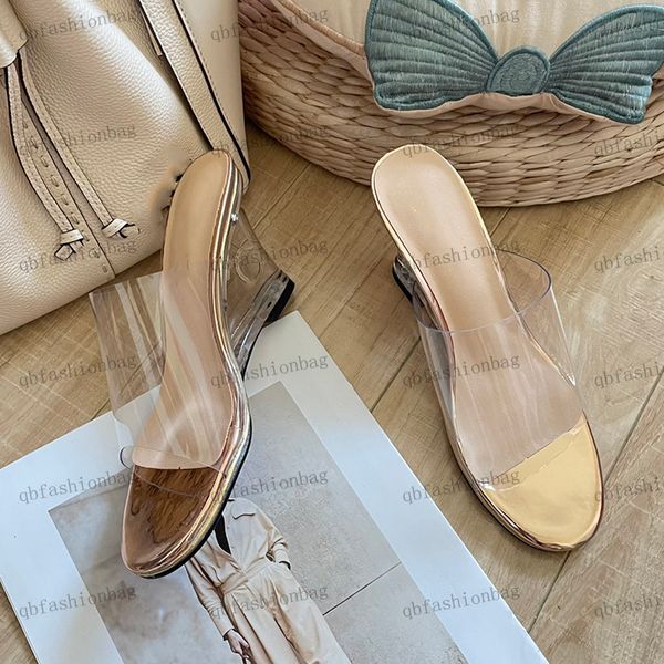 

designer womens slippers clear adhesive wedge slippers high heel sandals c-button dress shoes office casual shoes outdoor beach shoes mule w, Black