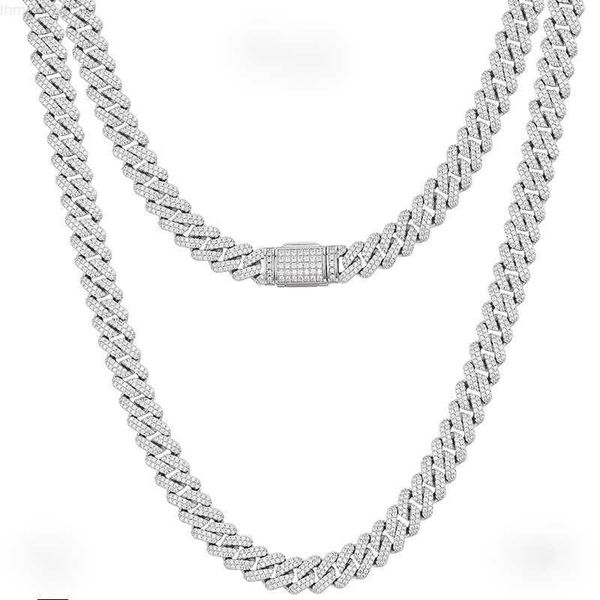 

oem custom chain pass diamond tester vvs moissanite iced out silver 925 cuban link chain necklace