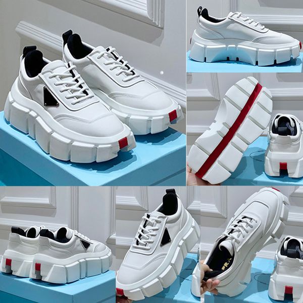 

leather thick sole sports shoes cowhide couple casual shoes leather mens metal triangle signature rubber soles outdoor womens shoes, Black