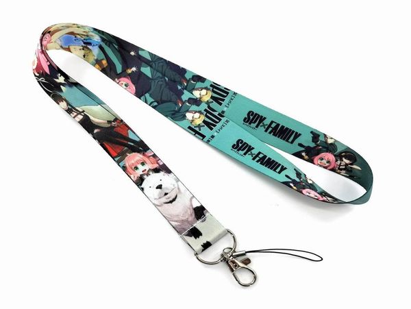 

cartoon spyxfamily anime keychain ribbon lanyards for keys id card phone straps hanging rope lariat students badge holder5302628, Silver