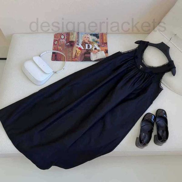 

basic & casual dresses designer 2023 summer new girls' sweet breath slim and age reducing lace panel dress r0e1, Black;gray