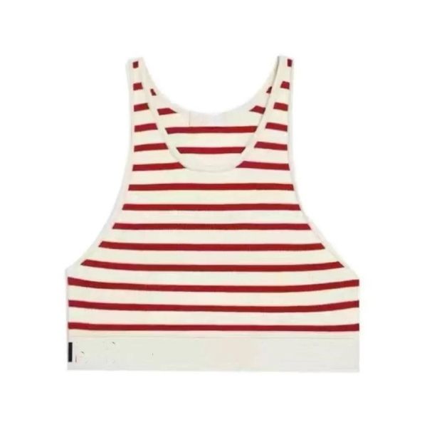 

tshirts designer women womens women knits regular tank embroidery knitted vest breathables cotton yoga vests fashion luxury striped sellin, White