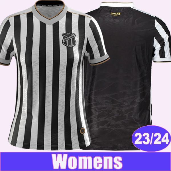 

23 24 ceara mendoza womens soccer sc jerseys lucas ribeiro lima ze roberto home football shirt short sleeve uniforms, Black;yellow