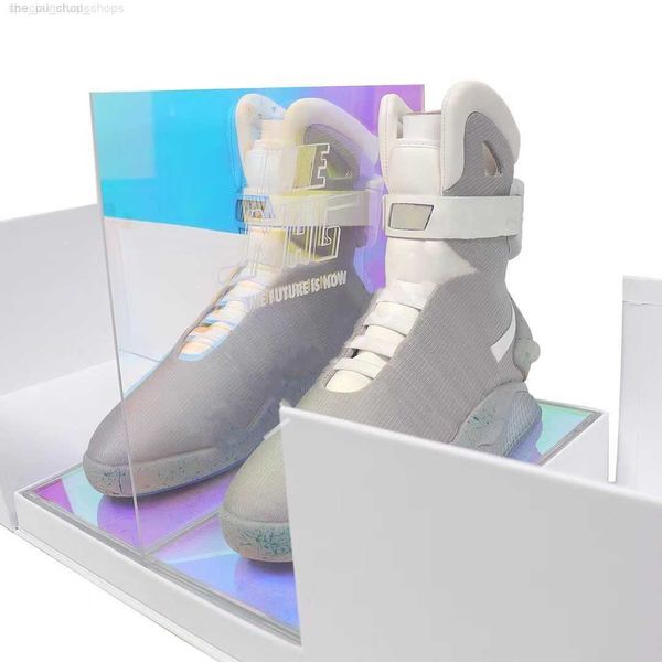

automatic laces shoes air mag sneakers marty mcfly's led man back to the future glow in the dark gray mcflys sneaker, Black
