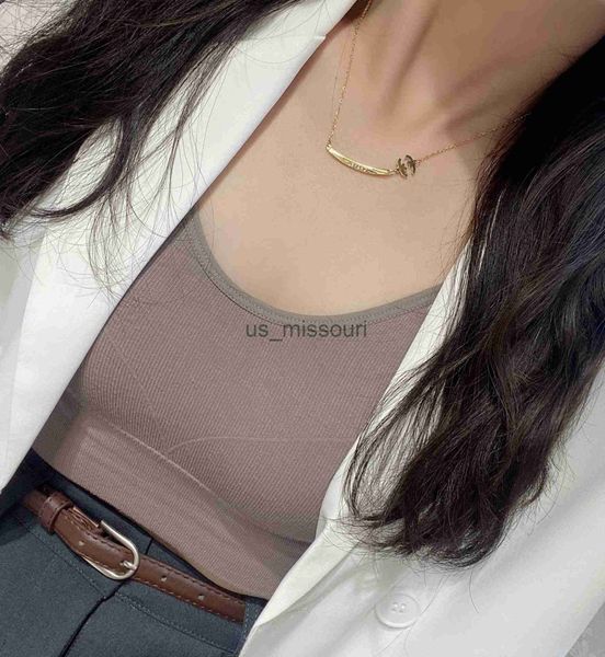 

pendant necklaces luxury brand elbow letter pendant necklace designed for women long chain 18k gold plated necklace designer jewelry exquisi, Silver