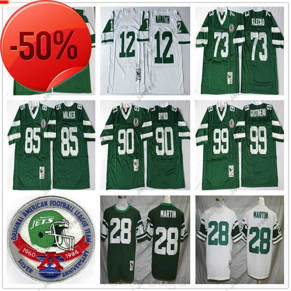 

football jerseys ncaa vintage #12 joe namath 28 curtis martin joe klecko wayne chrebet wesley walker dennis byrd 99 mark gastineau football, Black;red
