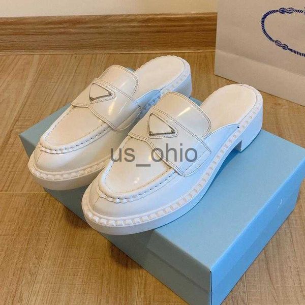 

dress shoes designer shoes monolith rubber platform women sneakers black shiny leather slipper chunky round head sneaker pointed thick botto