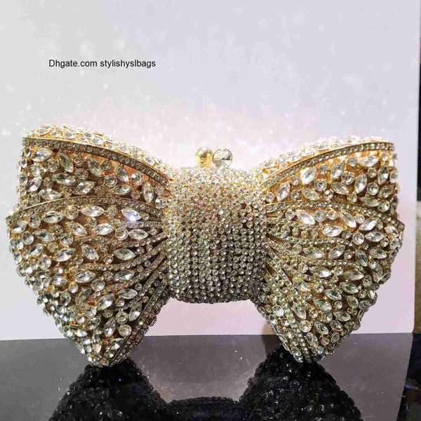

totes women luxury bow stone clutch bags lady crystal evening bags metal green minaudiere black rhinestone handbag wedding party purse