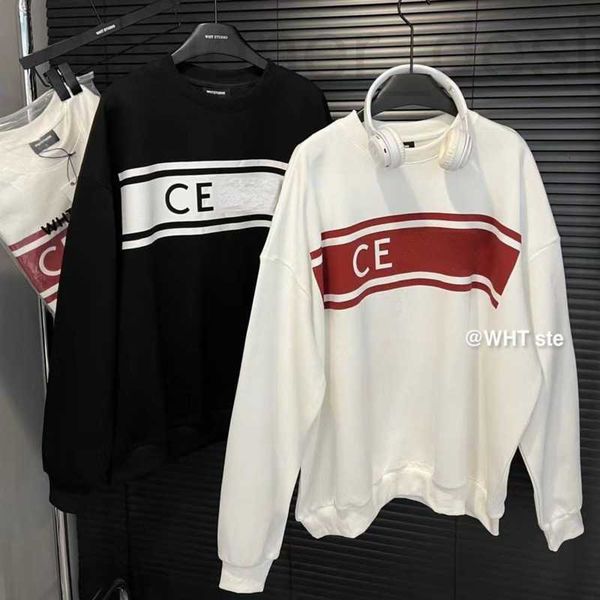 

men's hoodies & sweatshirts designer cotton sweatshirt men women sweaters ce designer sweater printed round neck long sleeve tshirt cas, Black