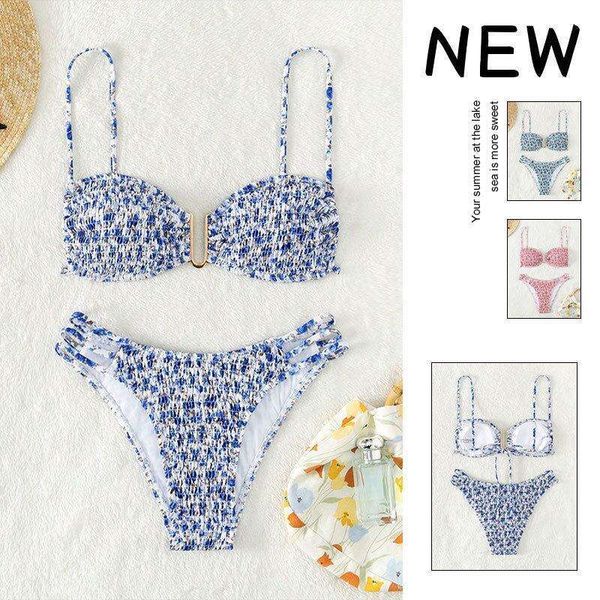 

bikini women floral backless spaghetti straps split, White;black