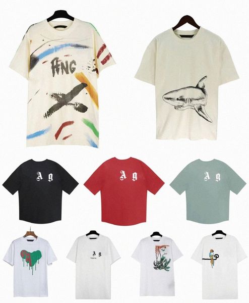 

women designer t shirt letter printed clothes palms men and women for same tshirt summer trend short sleeve casual shirts high street tee s, Black