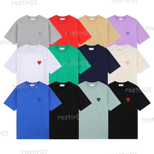 

designer mens t shirts printed fashion womens of luxury amis t shirt cotton casual tees short sleeve luxury graphic tee streetwear tshirts, White;black