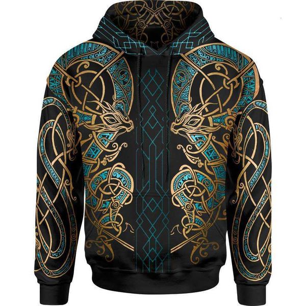 

mens hoodies sweatshirts designer women fashion loose streetwear clothing new viking culture collection loki limited edition pullover t-shir, Black