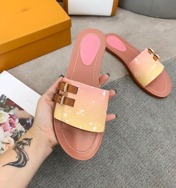 

lock it flat mule slippers luxury women genuine leather ladies dauphine outdoor casual slipper flip flops scuffs sandals size 35-42, Black