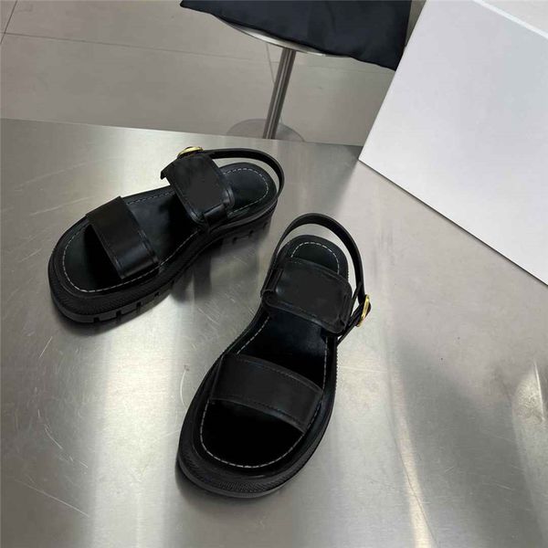 

summer popular women sandals 2023 celinity luxury brand business dress wedding party leather high heels casual flat slippers 01-02, Black