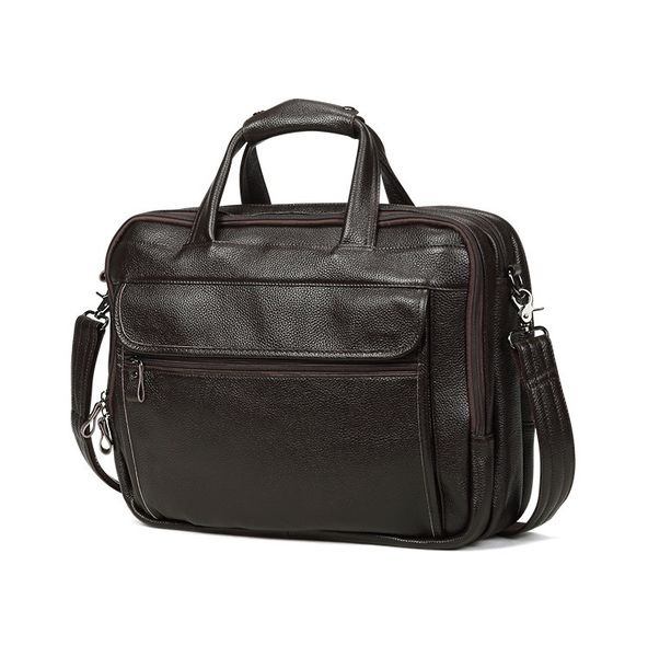 

handcrafted leather lapbag for men with many compartments and brass hardware, elegant father's day surprise, fits 15.6 inch laptop