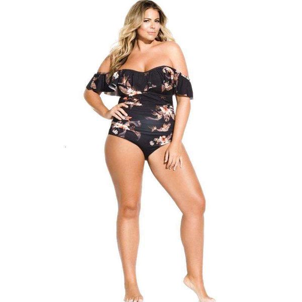 

womens one piece swimsuit swimming suit off shoulder plus size sized printed, White;black