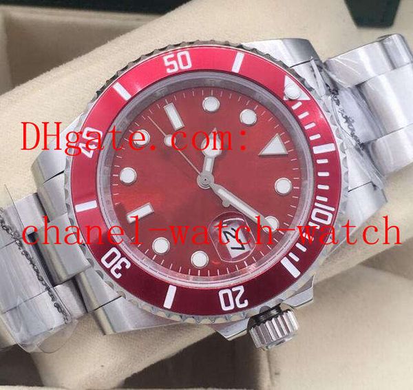

elling red dial stainless steel men's wrist watch 116610 ceramic asia 2813 mechanical automatic mens watches, Slivery;brown