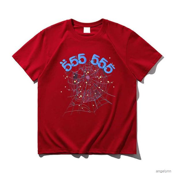 

sp5der 555555 angel number graphic print t shirts spider web pattern tee shirt men women pure cotton tshirt dq5t, White;black