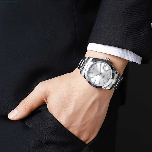 

reloj hombre datejust watches for men luxury movement wristwatch luxury glow 316l steel movement waterproof, Slivery;golden
