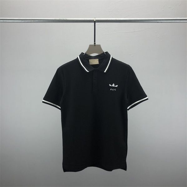 

2 mens polos t shirt fashion embroidery short sleeves turndown collar tee casual polo shirts m-3xl#113, White;black
