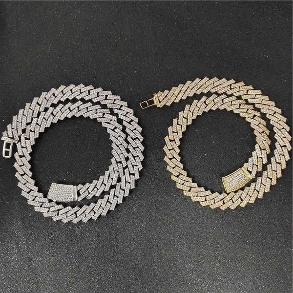 

mens gold plated fashion rapper necklaces iced out diamond cubic zirconia cuban chain necklace, Silver