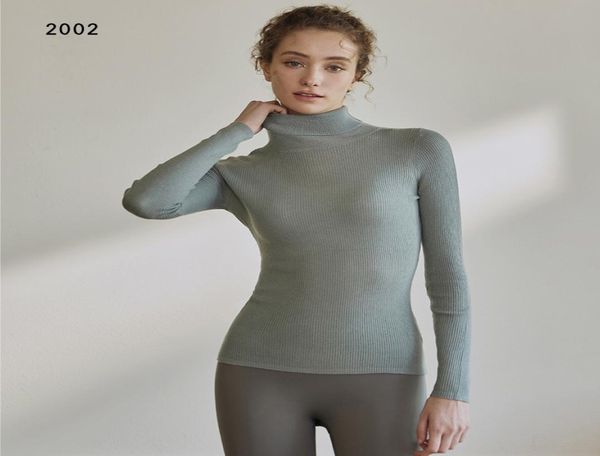 

ll women yoga sweater high collar bottoming shirt autumn winter wool long sleeve pullover jumper1138293