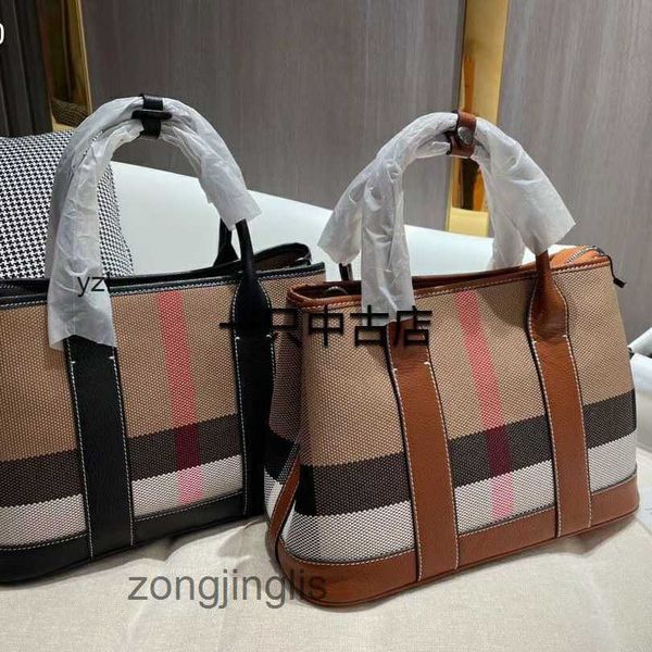 

bag new fashion designer bags burbrery 2021 autumn and winter new fashion large plaid with first layer cow leather series women's bag c