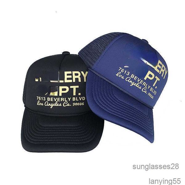 

trucker hat casual ball caps with galleryes letters curved brim baseball cap for men and womene940, Blue;gray